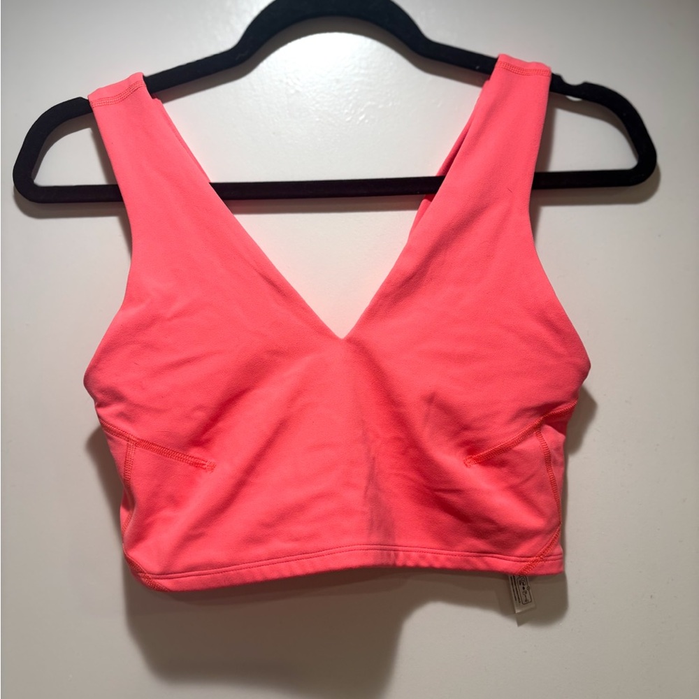 Free People Movement Watermelon Pink V-Neck Sports Bra